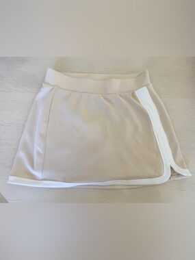Cream Mini Skort with White Trim